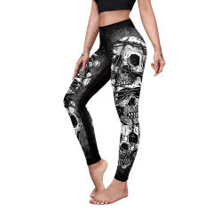 Women Cartoon Trousers Halloween Pants Skull Printed Leggings KDK1013