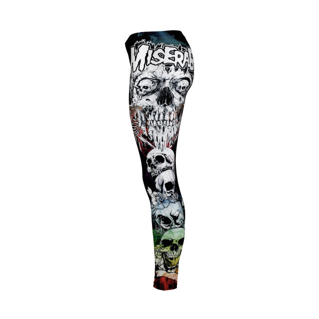 Skeleton Print Pants Halloween Leggings Women Cartoon Trousers KDK1813