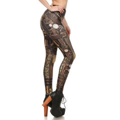 Steampunk Print Leggings Bubble Butt Pants Women Cartoon Trousers KDK1625