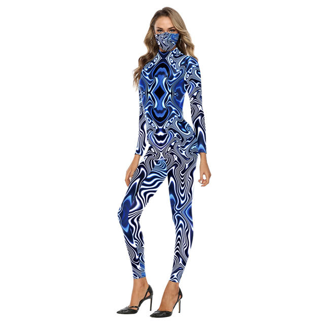 3D Printed Comic Carnival Costume Halloween Jumpsuit PQB142-196