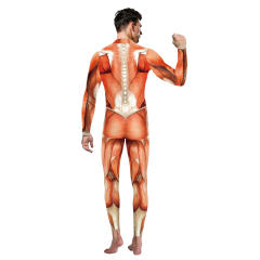 Men Human Muscle Organ Jumpsuit Comic Printed Costume PQB142-062