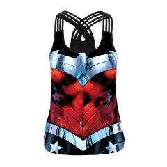 3D Printed Wonder Woman Vest Blouses Halloween Cosplay Tops PQB104-193