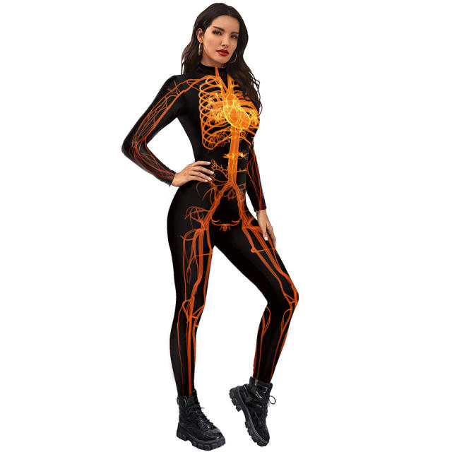 Death Lady Printed Leggings Steampunk Pants Cartoon Trousers PQB142-291