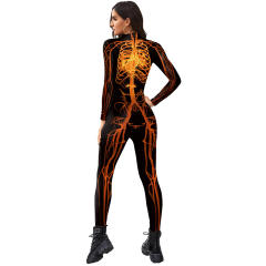 Death Lady Printed Leggings Steampunk Pants Cartoon Trousers PQB142-291