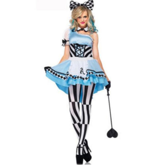 Halloween Carnival Cosplay Costume Alice in Wonderland Fancy Dress PQ5478