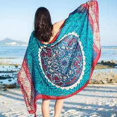 Wholesale Ethnic Silk Beach Towel Seaside Sunscreen Cotton Scarf PQ8803-20