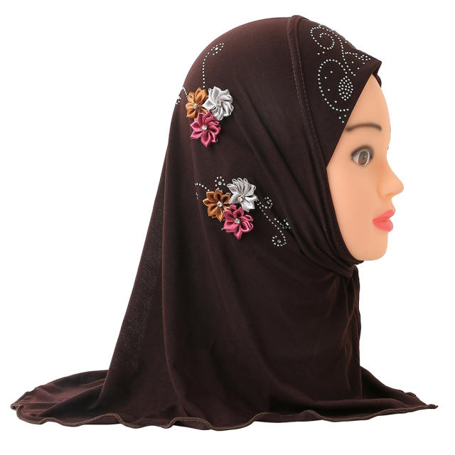 Wholesale Model Middle East Kerchief Kid Ethnic Ice Silk Scarf PQH075