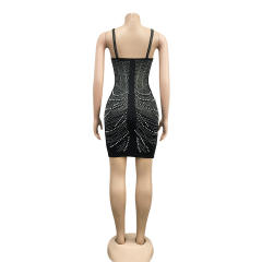 Apricot Sequin Dresses For Women Rhinestone Bodycon Dress PQ5074B