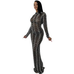 Halter Pearl Evening Dress Sequin Cocktail Dresses PQ5351