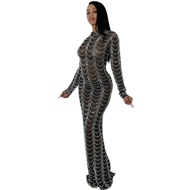 Halter Pearl Evening Dress Sequin Cocktail Dresses PQ5351