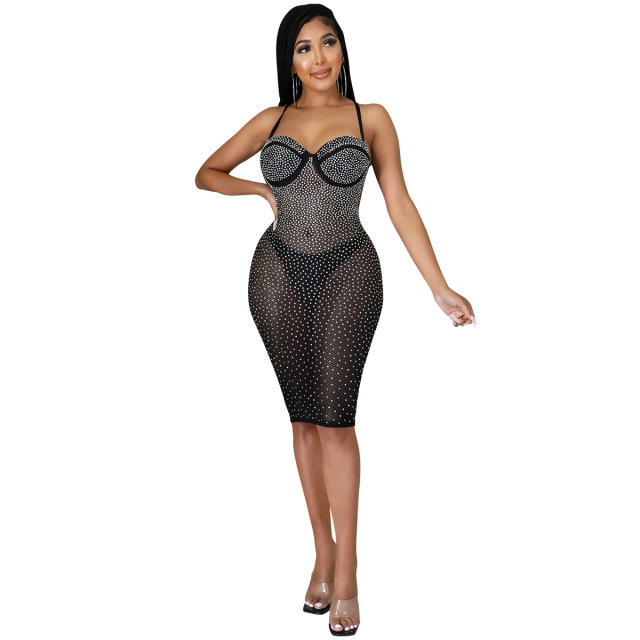 Wholesale Sequin Sexy Dresses Rhinestone Bodycon Dress PQ5313