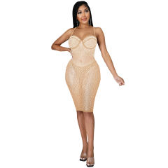 Wholesale Sequin Sexy Dresses Rhinestone Bodycon Dress PQ5313