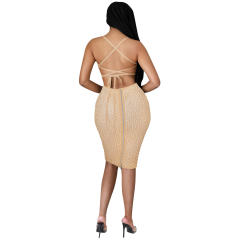 Wholesale Sequin Sexy Dresses Rhinestone Bodycon Dress PQ5313