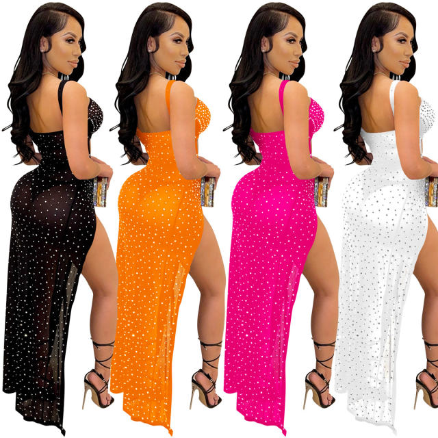 Wholesale Hollow Rhinestone Cocktail Dresses Sequin Evening Dress PQ5349