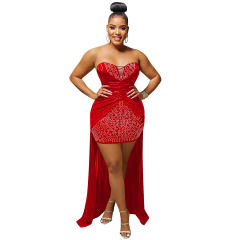Off Shoulder Sexy Sequin Mini Dresses Rhinestone Night Club Dress PQ5917