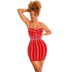 Spaghetti Strap Rhinestone Club Dress Sexy Sequin Mini Dresses PQ5883