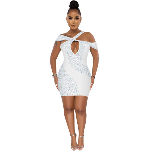 Rhinestone Party Dress For Women Sexy Sequin Mini Dresses PQ5921
