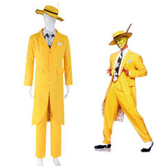 The Mask Costume Jim Carry Funny Suit Movie Cosplay Uniform PQ2601