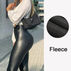 High Waist PU Pants Faux Leather Fleece Winter Leggings PQPU03