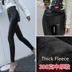 Thickened High Waist PU Leggings Faux Leather Fleece Winter Pants PQPU001