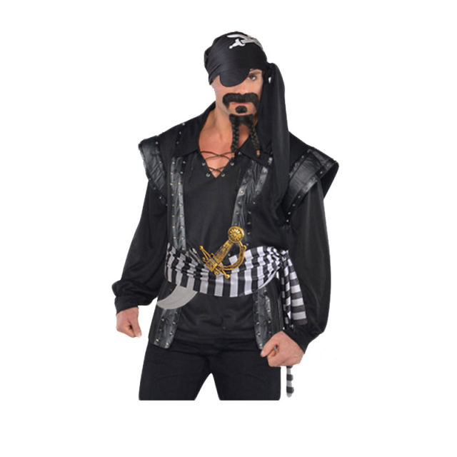 Hook Halloween Buccaneer Cosplay Uniform Men Carnival Pirate Costume PQ42426Q