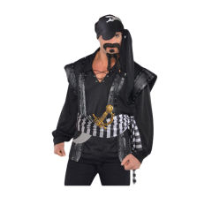 Men Japanese Halloween Buccaneer Cosplay Uniform Carnival Pirate Costume PQ42426P