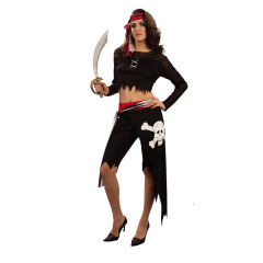 Skeleton Carnival Cosplay Pirate Costume Women Halloween Fancy Dress PQ42426H