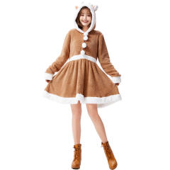 Christmas Moose Pajamas Women Elk Uniform Sexy Costume Xmas Reindeer Fancy Dresses PQ4505