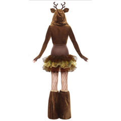 Christmas Moose Costume Women Elk Uniform Sexy Clubwear Xmas Reindeer Fancy Dresses PQ1039 [OUT OF STOCK]