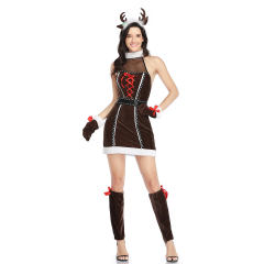 Adult Elk Uniform Moose Fancy Dresses Xmas Clubwear Christmas Reindeer Costume PQ1937B