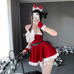 Fantasy Bunny Uniform Santa Costume For Women Christmas Battlesuit PQCH256
