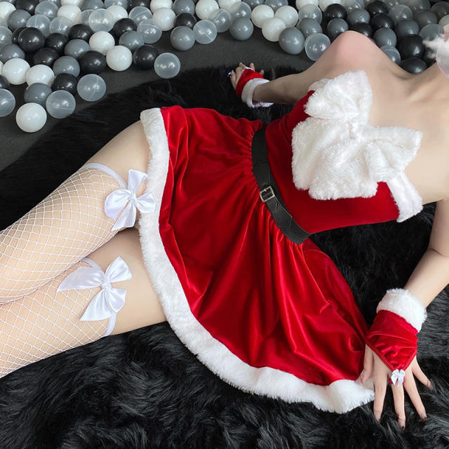 Fantasy Bunny Uniform Santa Costume For Women Christmas Battlesuit PQCH256