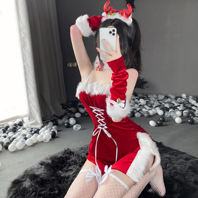 Christmas Uniform Xmas Costume Clubwear Fantasy Sexy Fancy Dress PQ323