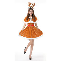 Christmas Reindeer Fancy Dresses Women Elk Uniform Sexy Xmas Costume PQ243