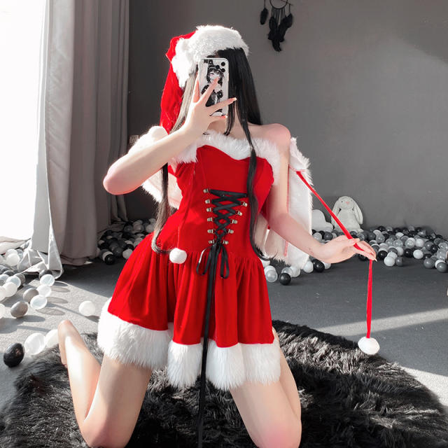 Sexy Christmas Costume Fantasy Fancy Dress Santa Uniform PQ304