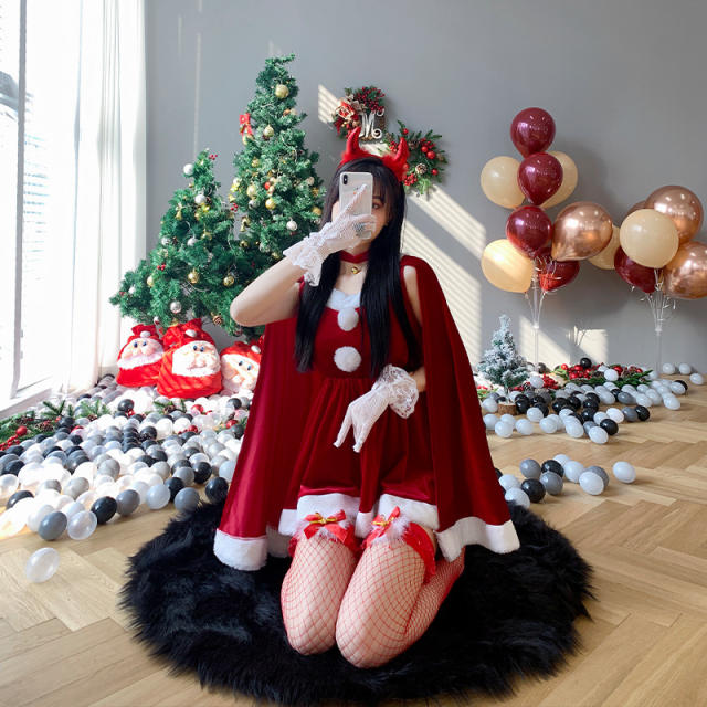 Christmas Cloak Costume Battlesuit Fantasy Fancy Dress Bunny Uniform PQ304