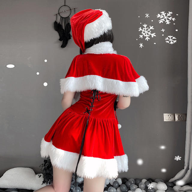 Sexy Christmas Costume Fantasy Fancy Dress Santa Uniform PQ304