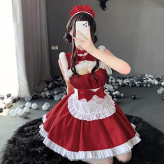 Women Sexy Christmas Costume Maid Fancy Dress Santa Uniform PQ331