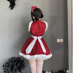 Women Sexy Christmas Costume Maid Fancy Dress Santa Uniform PQ331