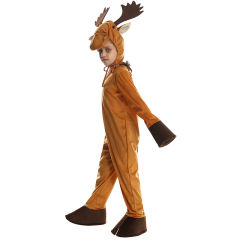 Christmas Elk Costume Kid Moose Uniform Xmas Reindeer Fancy Dress PQE666