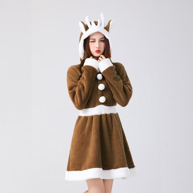 Christmas Reindeer Fancy Dress Woman Elk Uniform Sexy Xmas Costume PQ314