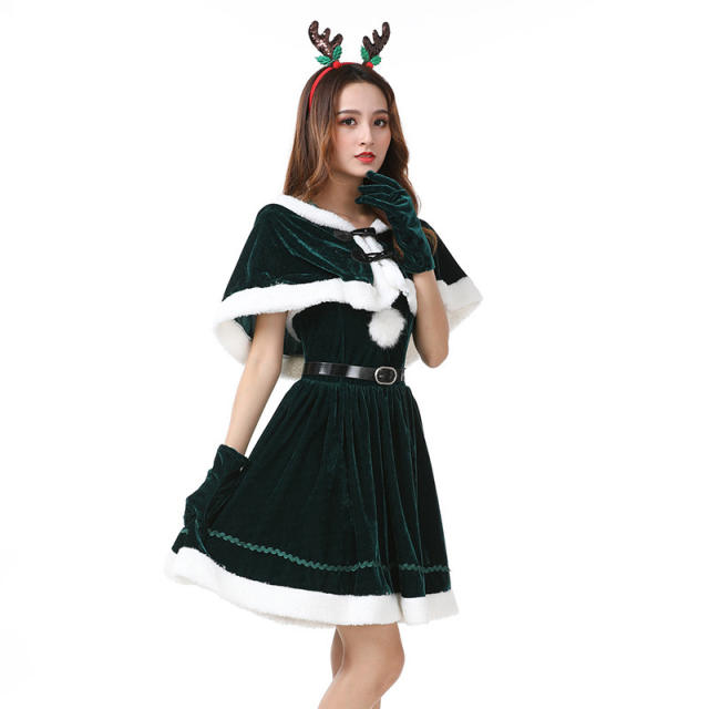 Woman Elk Costume Christmas Reindeer Fancy Dress Uniform Sexy Xmas PQ242