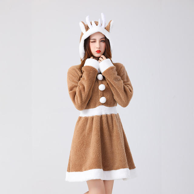 Christmas Reindeer Fancy Dress Woman Elk Uniform Sexy Xmas Costume PQ314