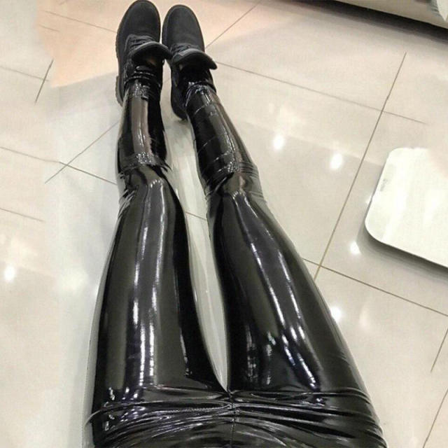 High Waist PU Symphony Pants Faux Leather Leggings PQPU020