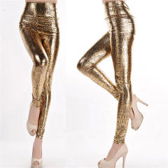 High Waist Animal Print Leggings Faux Leather Pencil Pants PQ5011