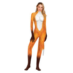 Adult Fox Cosplay Costume Unisex Lowrie Carnival Jumpsuit PQB1005
