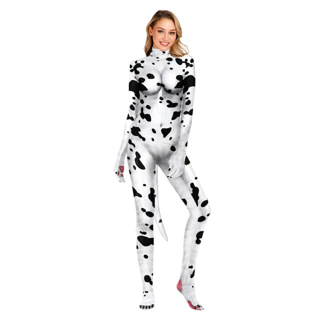 Adult Cow Cosplay Costume Unisex Carnival Animal Jumpsuit PQB1001