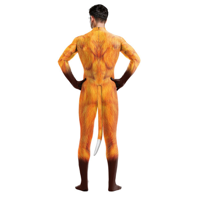 Adult Fox Cosplay Costume Unisex Lowrie Carnival Jumpsuit PQB1005