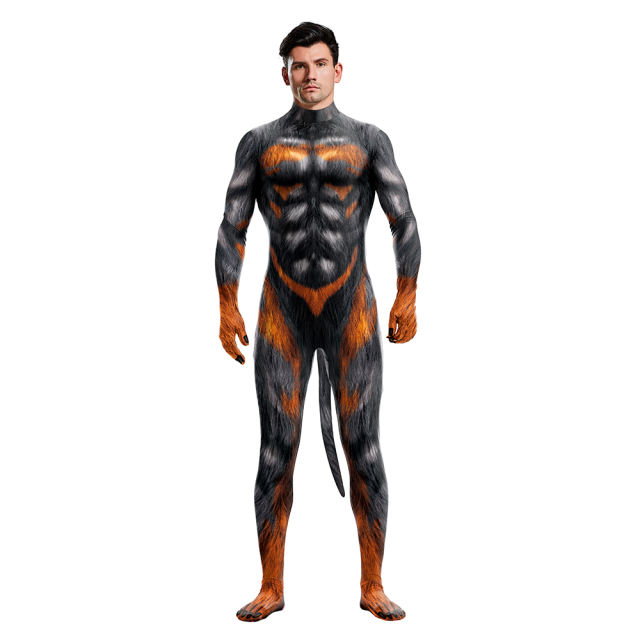 Adult Werewolf Cosplay Costume Unisex Wolfman Carnival Jumpsuit PQB1014