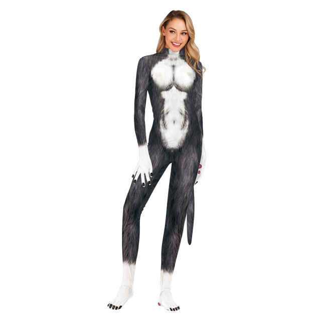 Adult Wolf Cosplay Costume Unisex Sirius Carnival Jumpsuit PQB1003